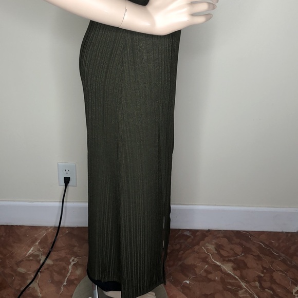 Olive Belted ribbed Dress - Picture 11 of 14